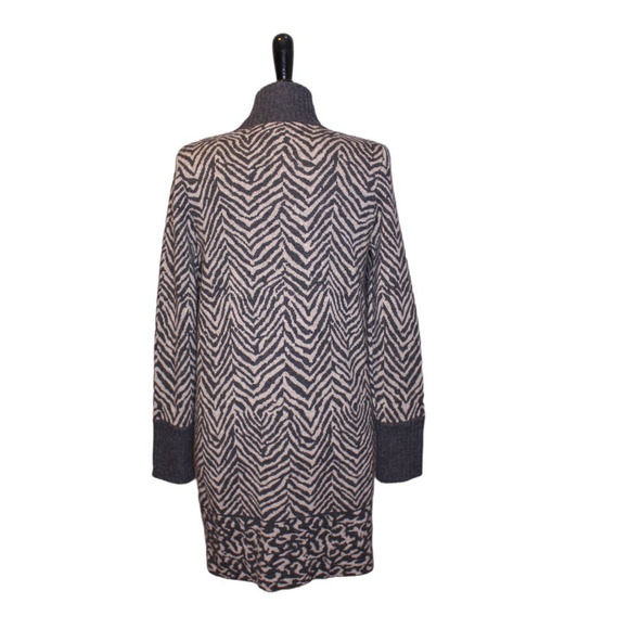 Kinross Cashmere Cardigan Jacket Sweater Full Zip Animal Print Knit Gray… - Picture 2 of 4